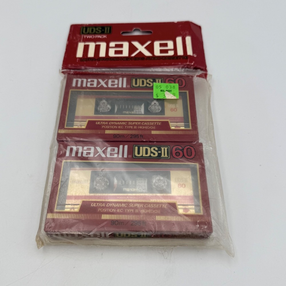 Maxell UDS-II 60 High Bias Type II Audio Cassette Tape 2-Pack Sealed Made in USA